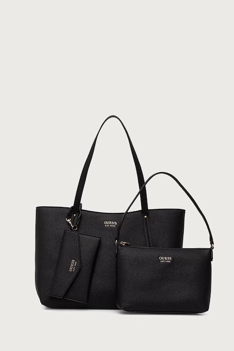 Guess Torebka shopper damska z imitacji skóry BRENTON czarna HWPG96 48240