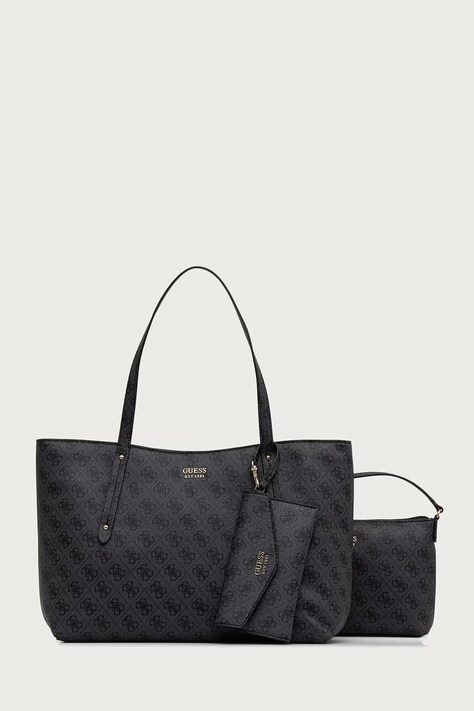 Guess torebka shopper damska z imitacji skóry BRENTON szara HWLG96 48240