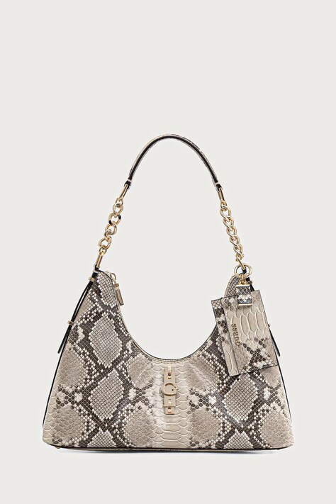 Guess Torebka hobo damska z imitacji skóry YVONNE beżowa HWKG23 29010
