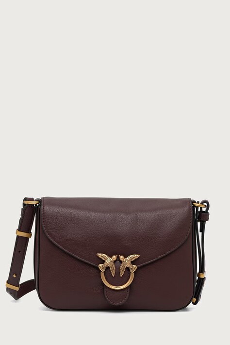 Pinko Torebka crossbody damska skórzana bordowa 107656 A3LW