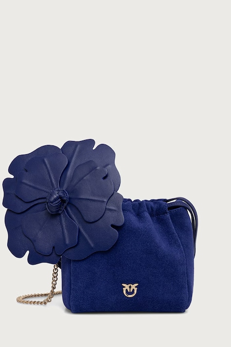 Pinko Torebka worek damska zamszowa niebieska 107678 A3M6