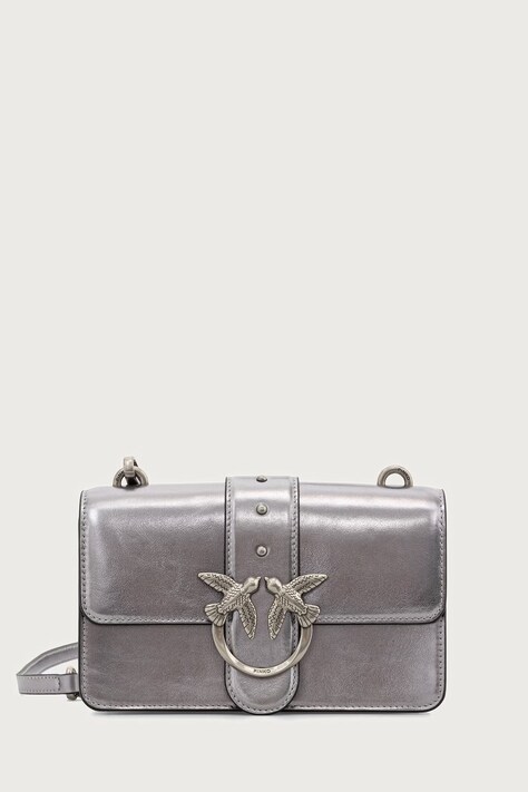 Pinko Torebka crossbody damska skórzana srebrna 105856 A3PX