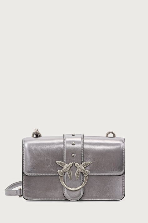 Pinko Torebka crossbody damska skórzana srebrna 105856 A3PX