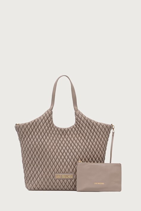 Love Moschino Torebka shopper damska z imitacji skóry beżowa JC4292PP0PK1210A