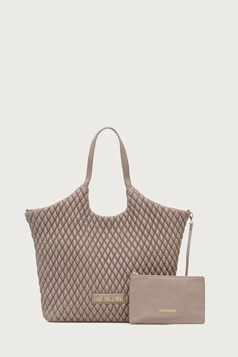 Love Moschino Torebka shopper damska z imitacji skóry beżowa JC4292PP0PK1210A
