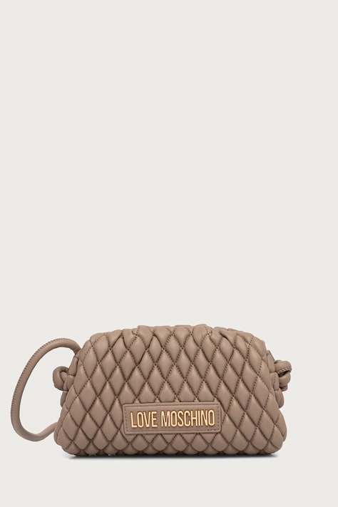 Love Moschino чанта crossbody дамска от кожа бежова JC4290PP0PK1210A
