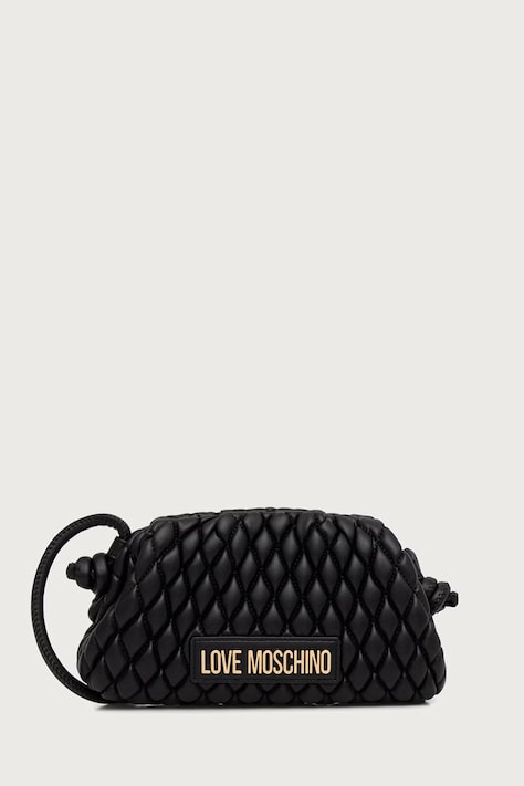 Love Moschino чанта crossbody дамска от кожа черна JC4290PP0PK1200A