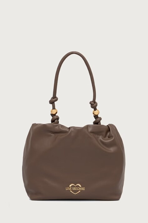 Love Moschino Torebka shopper damska z imitacji skóry brązowa JC4284PP0PK1020A