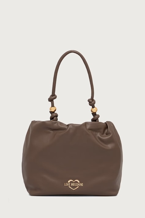 Love Moschino Torebka shopper damska z imitacji skóry brązowa JC4284PP0PK1020A