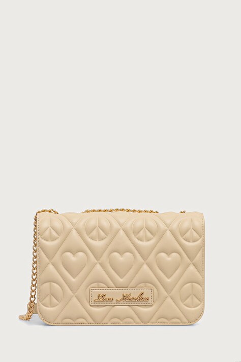 Love Moschino Torebka crossbody damska z imitacji skóry beżowa JC4262PP0PKQ0129