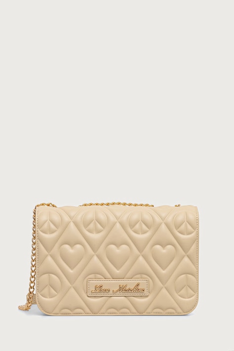 Love Moschino Torebka crossbody damska z imitacji skóry beżowa JC4262PP0PKQ0129