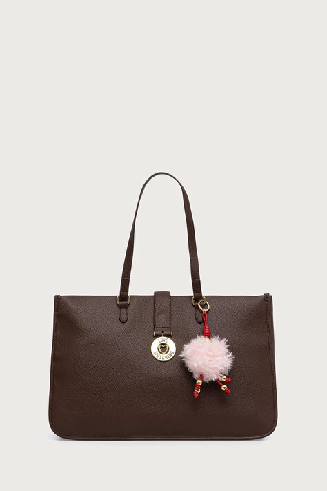 Love Moschino Torebka shopper damska z imitacji skóry brązowa JC4239PP0PKI0313