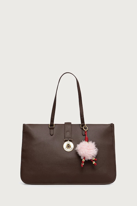 Love Moschino Torebka shopper damska z imitacji skóry brązowa JC4239PP0PKI0313