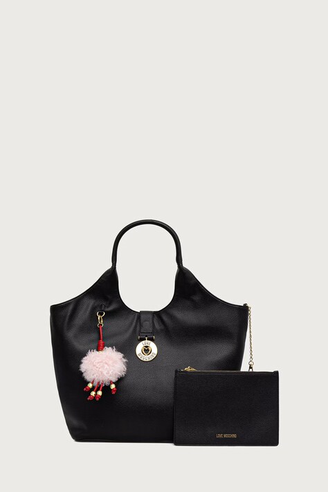 Love Moschino Torebka shopper damska z imitacji skóry czarna JC4238PP0PKI0000