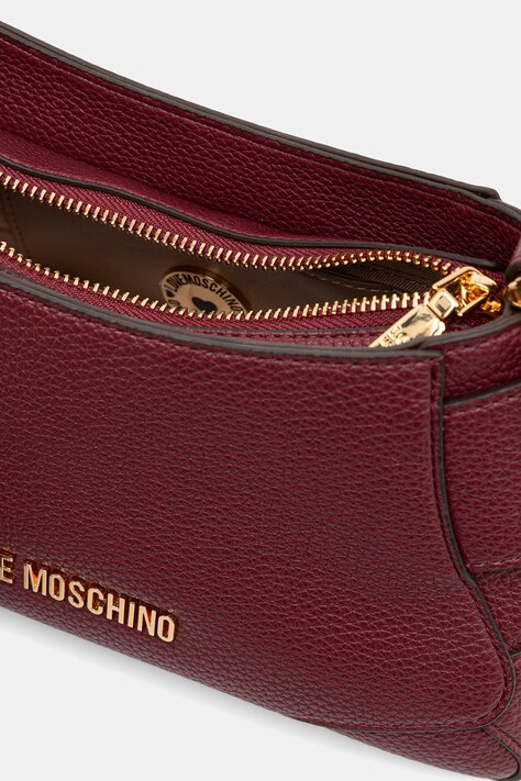 Love Moschino torebka crossbody damska z imitacji skóry bordowa JC4098PP1PLT1552
