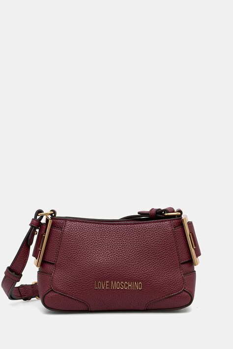 Love Moschino torebka crossbody damska z imitacji skóry bordowa JC4096PP1PLT1552