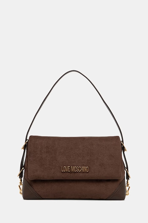 Love Moschino torebka damska z imitacji zamszu brązowa JC4092PP1PLD130A