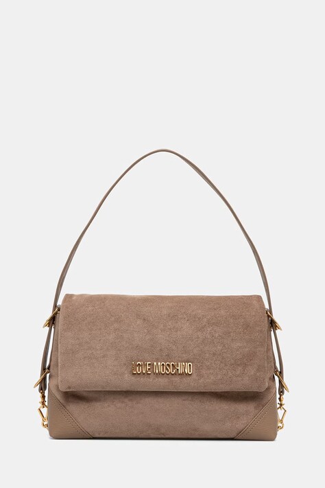 Love Moschino torebka damska z imitacji zamszu beżowa JC4092PP1PLD110A