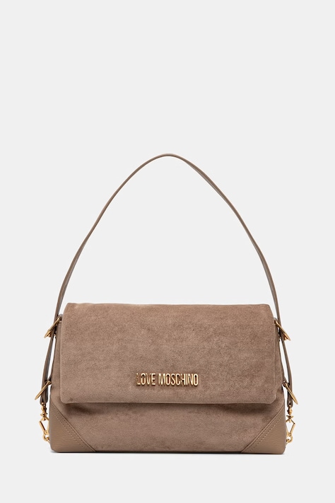 Love Moschino torebka damska z imitacji zamszu beżowa JC4092PP1PLD110A