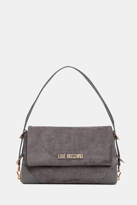 Love Moschino torebka damska z imitacji zamszu szara JC4092PP1PLD101A