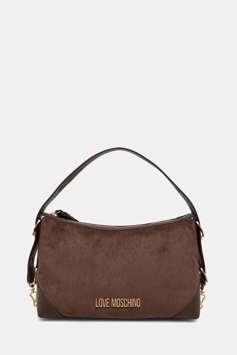 Love Moschino torebka hobo damska z imitacji zamszu brązowa JC4091PP1PLD130A
