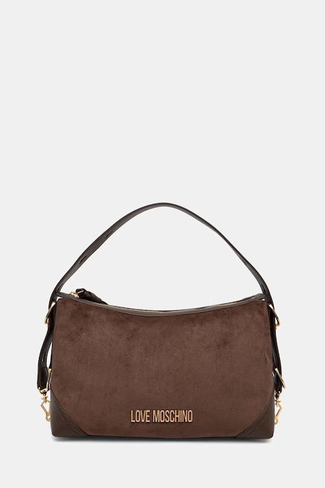 Love Moschino torebka hobo damska z imitacji zamszu brązowa JC4091PP1PLD130A