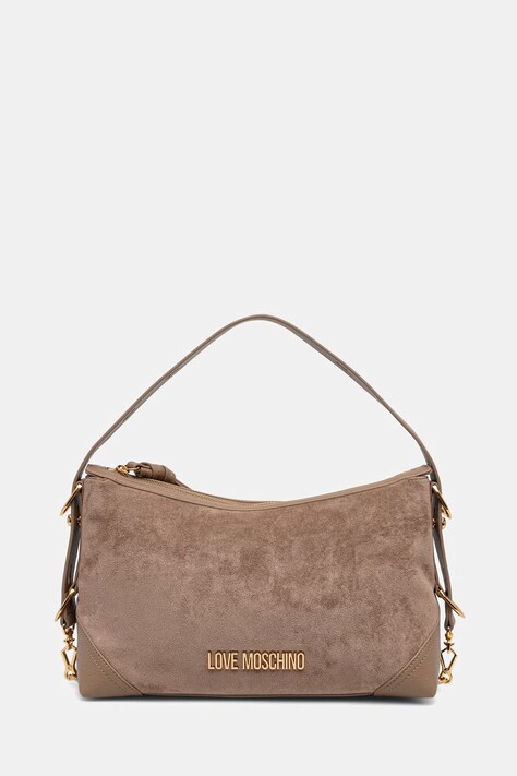 Love Moschino torebka damska z imitacji zamszu beżowa JC4091PP1PLD110A