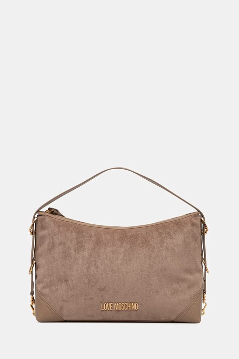 Love Moschino torebka hobo damska z imitacji zamszu beżowa JC4090PP1PLD110A