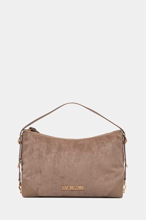 Love Moschino torebka hobo damska z imitacji zamszu beżowa JC4090PP1PLD110A