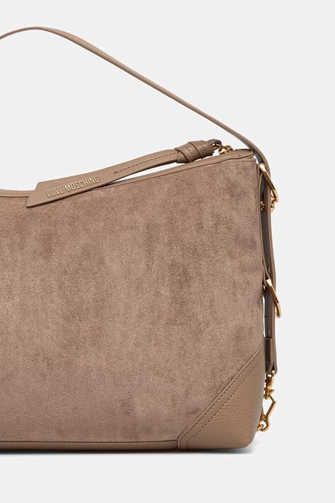 Love Moschino сумочка hobo жіноча з імітації замші — AW26-TODY6D, бежевий — фото 3