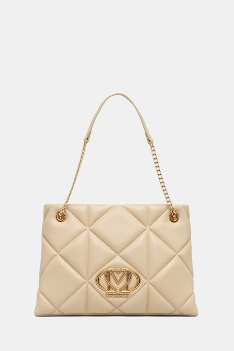 Love Moschino torebka tote damska z imitacji skóry beżowa JC4040PP1PLC0129