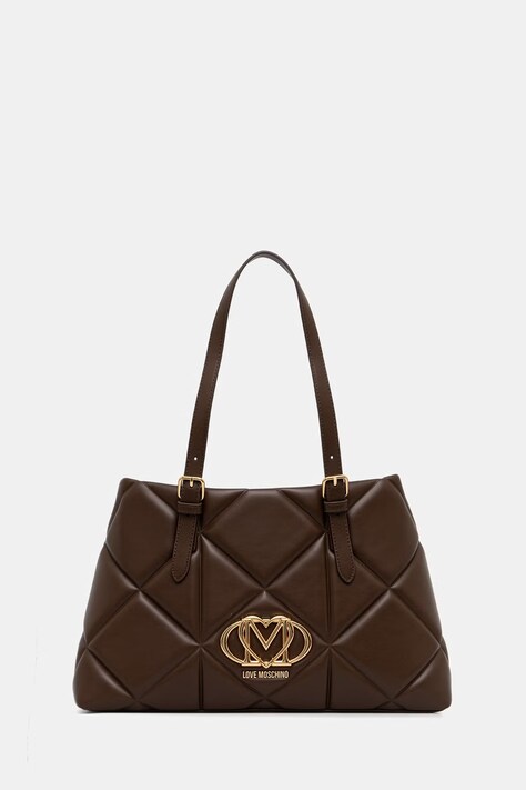 Love Moschino torebka shopper damska z imitacji skóry brązowa JC4033PP1PLC0300