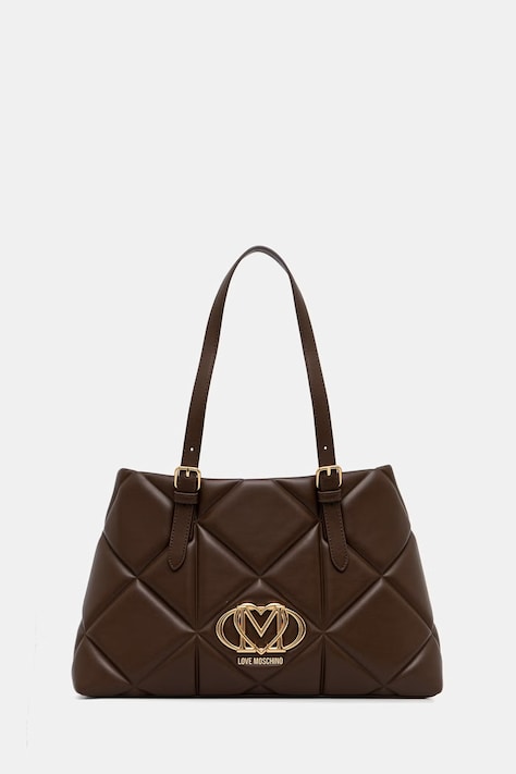 Love Moschino torebka shopper damska z imitacji skóry brązowa JC4033PP1PLC0300
