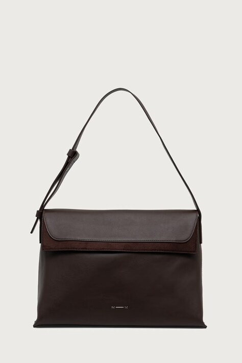 MM by Max Mara Torebka shopper damska z imitacji skóry MMLLAMINE brązowa 2626516018600