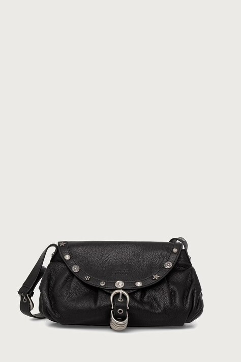 Miss Sixty Geantă crossbody pentru femei din piele neagră 6M3GJ80700