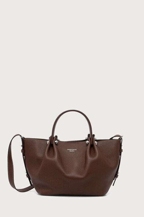 Weekend Max Mara Torebka shopper damska skórzana WKADRITTO brązowa 2625516135600