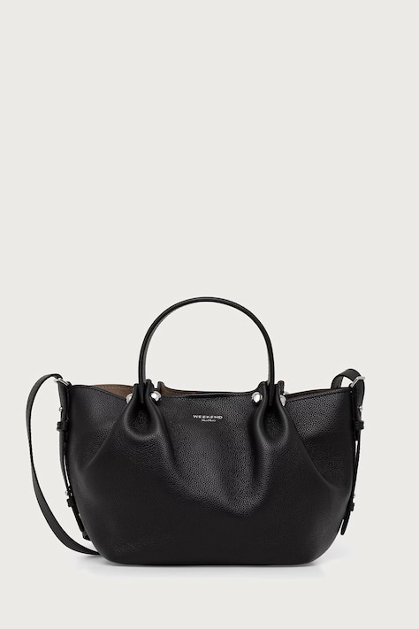 Weekend Max Mara Torebka shopper damska skórzana WKADRITTO czarna 2625516135600
