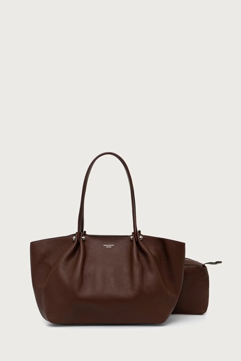 Weekend Max Mara Torebka shopper damska skórzana WKASATIRA brązowa 2625516125600