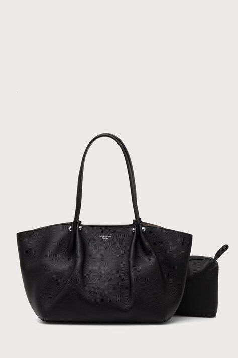 Weekend Max Mara Torebka shopper damska skórzana WKASATIRA czarna 2625516125600