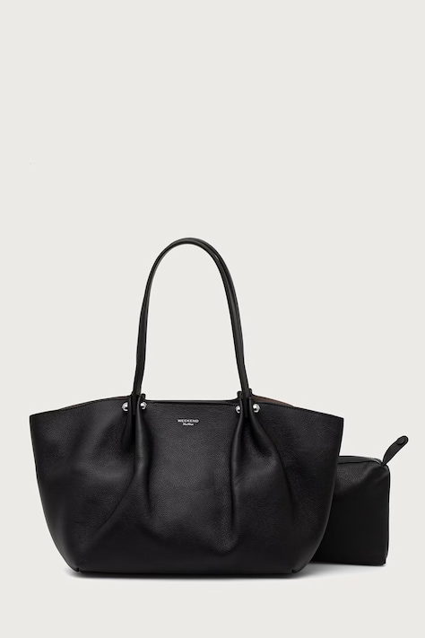 Weekend Max Mara Torebka shopper damska skórzana WKASATIRA czarna 2625516125600