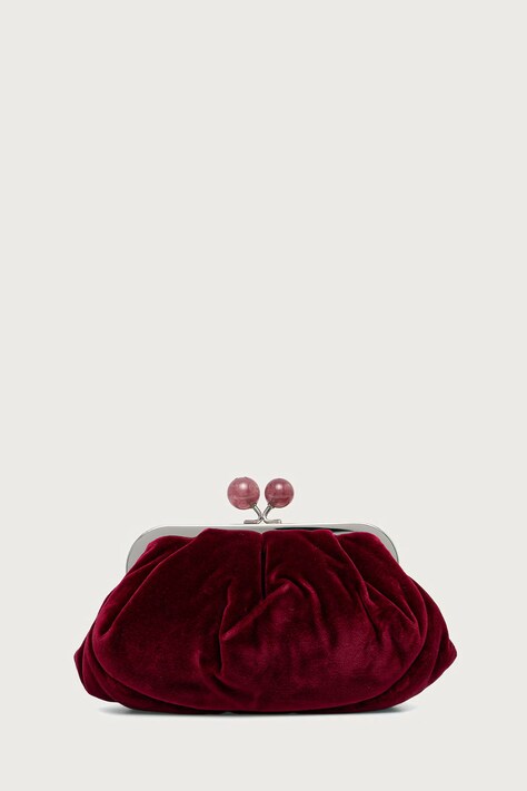 Weekend Max Mara Torebka crossbody damska welurowa WKAGIOCHI bordowa 2625516055600