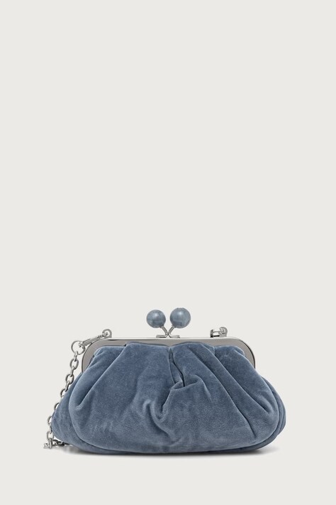 Weekend Max Mara Torebka crossbody damska welurowa WKAGIOCHI niebieska 2625516055600