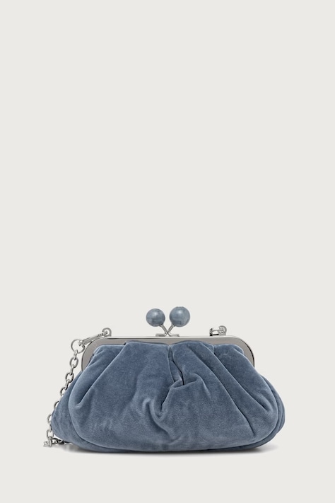 Weekend Max Mara Torebka crossbody damska welurowa WKAGIOCHI niebieska 2625516055600