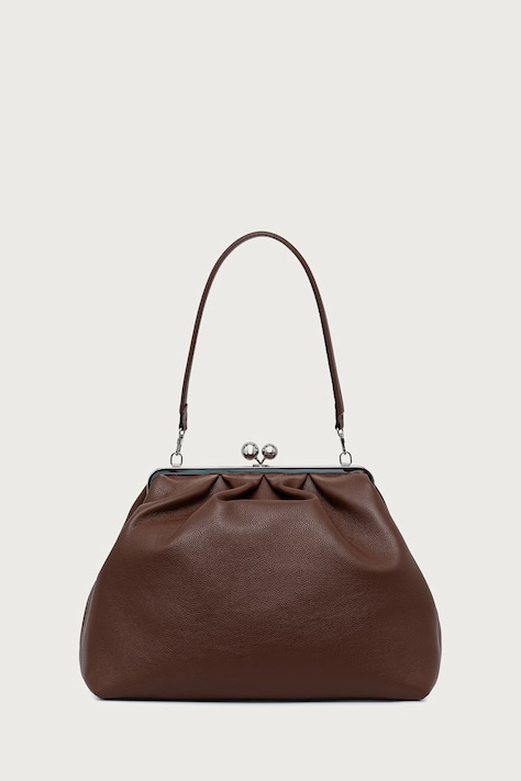 Weekend Max Mara Шопинг чанта дамска от кожа WKABAMBOLA кафява 2625516025600