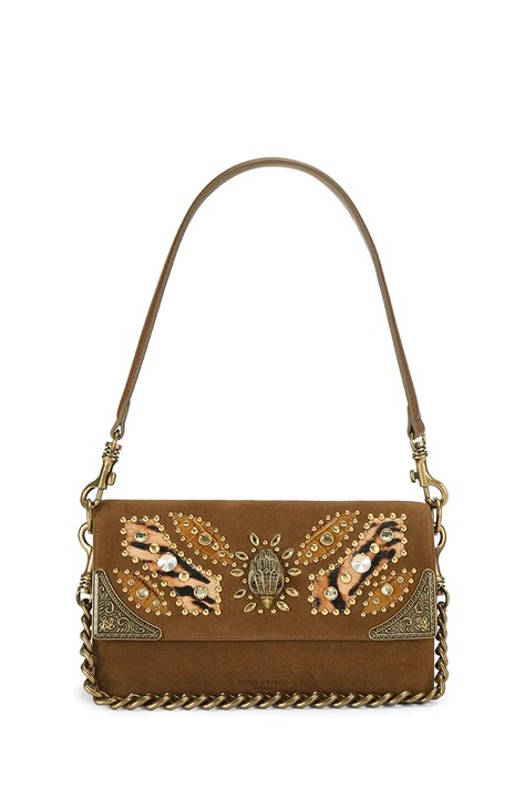 Kurt Geiger London torebka damska zamszowa SLOANE brązowa 5839236219