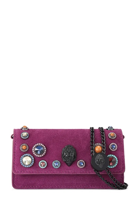 Kurt Geiger London torebka crossbody damska zamszowa SHOREDITCH fioletowa 5832390209