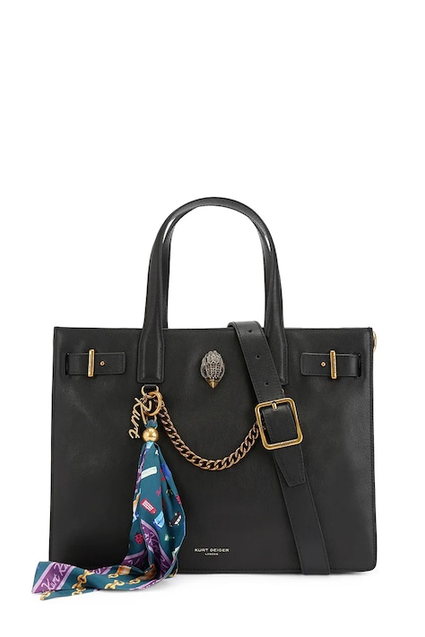 Kurt Geiger London torebka shopper damska skórzana SLOANE czarna 5838900109