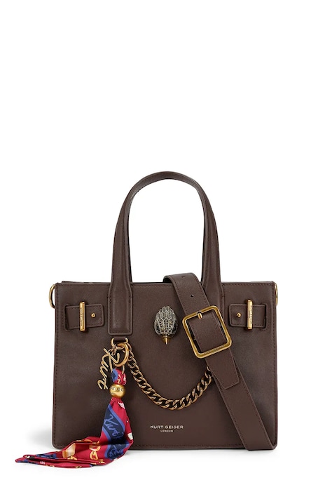Kurt Geiger London torebka shopper damska skórzana SLOANE brązowa 5838630109