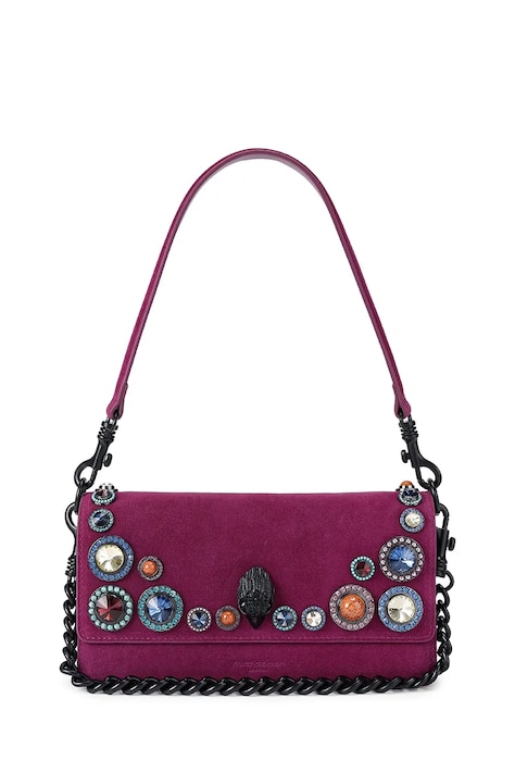 Kurt Geiger London torebka damska zamszowa SLOANE fioletowa 5842690209