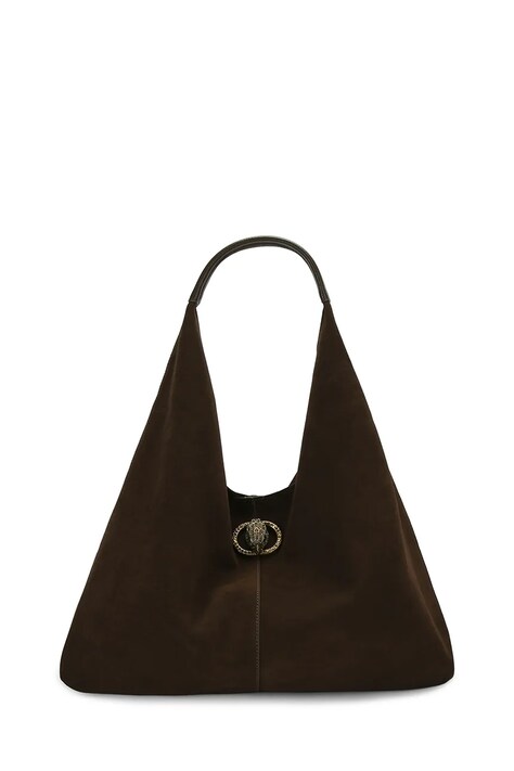 Kurt Geiger London torebka shopper damska zamszowa CHELSEA LG SLOUCH HOBO brązowa 5049731209